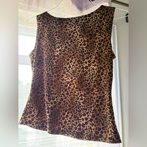 Leopard Print Sleeveless Going out Top RAVE CITY vintage